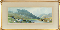 BLUE LAKE IN THE MOURNE MOUNTAINS by George W.  Morrison at Ross's Online Art Auctions