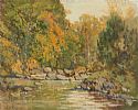 AUTUMN TREES BY THE RIVER by Thomas Bond Walker at Ross's Online Art Auctions