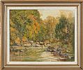 AUTUMN TREES BY THE RIVER by Thomas Bond Walker at Ross's Online Art Auctions