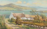DONEGAL THATCHED COTTAGE by William Henry Burns at Ross's Online Art Auctions