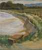 SEA WALL NEAR CHICHESTER by Alicia Boyle RBA at Ross's Online Art Auctions