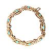 9CT GOLD GATE-LINK TURQUOISE BRACELET at Ross's Online Art Auctions