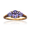 9CT GOLD THREE STONE TANZANITE RING at Ross's Online Art Auctions