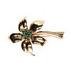 9CT GOLD EMERALD BROOCH at Ross's Online Art Auctions