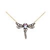 18CT GOLD SAPPHIRE & DIAMOND DRAGONFLY NECKLACE at Ross's Online Art Auctions