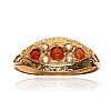 9CT GOLD CORAL & PEARL RING at Ross's Online Art Auctions