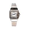 CARTIER SANTOS STAINLESS STEEL LADY'S WRIST WATCH at Ross's Online Art Auctions