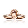 18CT ROSE GOLD MORGANITE & DIAMOND RING at Ross's Online Art Auctions