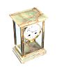 ANTIQUE ONYX & BRASS MARBLE CLOCK at Ross's Online Art Auctions