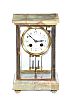 ANTIQUE ONYX & BRASS MARBLE CLOCK at Ross's Online Art Auctions