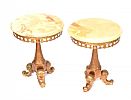 PAIR OF VINTAGE ONYX & BRASS LAMP TABLES at Ross's Online Art Auctions