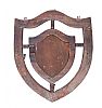 MAHOGANY SHIELD SHAPED CLOAKROOM MIRROR at Ross's Online Art Auctions