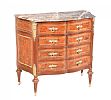 FINE WALNUT MARBLE TOP BOMBE CHEST at Ross's Online Art Auctions