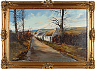 ROAD SIDE COTTAGES by Dennis Orme Shaw at Ross's Online Art Auctions
