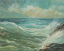 STORMY SEA'S , ANTRIM COAST by Kieran McGoran at Ross's Online Art Auctions