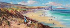 SUMMERS DAY, PORTSTEWART STRAND by William Cunningham at Ross's Online Art Auctions
