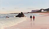 A STROLL ON THE BEACH, BALLYCASTLE by Gregory Moore at Ross's Online Art Auctions