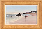 A STROLL ON THE BEACH, BALLYCASTLE by Gregory Moore at Ross's Online Art Auctions