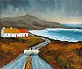 SHEEP ON THE ROAD TO MALIN HEAD by Sean Loughrey at Ross's Online Art Auctions