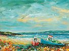 RATHLIN BOATS by Nigel Allison at Ross's Online Art Auctions