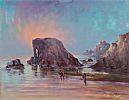 ELEPHANT ROCK, BALLINTOY, COUNTY ANTRIM by William Cunningham at Ross's Online Art Auctions