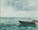 TIED UP FISHING BOAT by Irish School at Ross's Online Art Auctions