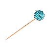 GOLD TURQUOISE STICK PIN at Ross's Online Art Auctions