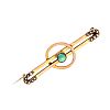 9CT GOLD TURQUOISE & SEED PEARL BROOCH at Ross's Online Art Auctions