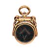 10CT GOLD MASONIC BLOODSTONE & CARNELIAN FOB at Ross's Online Art Auctions