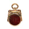 10CT GOLD MASONIC BLOODSTONE & CARNELIAN FOB at Ross's Online Art Auctions