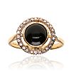9CT GOLD ONYX & DIAMOND RING at Ross's Online Art Auctions