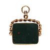 9CT GOLD BLOODSTONE FOB at Ross's Online Art Auctions