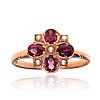 9CT ROSE GOLD RHODALITE & PEARL RING at Ross's Online Art Auctions