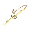 9CT GOLD GREEN STONE BAR BROOCH at Ross's Online Art Auctions