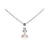 MIKIMOTO 18CT WHITE GOLD PEARL & DIAMOND NECKLACE at Ross's Online Art Auctions