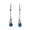 18CT GOLD DIAMOND & BLACK LAB OPAL EARRINGS at Ross's Online Art Auctions