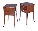 PAIR OF INLAID MAHOGANY BEDSIDE PEDESTALS at Ross's Online Art Auctions