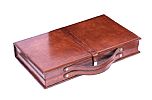 LEATHER CASED BACKGAMMON SET at Ross's Online Art Auctions