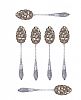SET OF SEVEN ENGRAVED IRISH SILVER BERRY SPOONS at Ross's Online Art Auctions