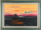 TORY LIGHTHOUSE AT SUNSET by Patsy Dan  Rodgers at Ross's Online Art Auctions
