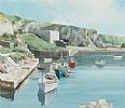 BALLINTOY HARBOUR, COUNTY ANTRIM by David Evans RUA at Ross's Online Art Auctions