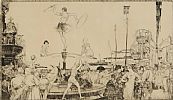 ACROBATS AT LORCA FAIR by Sir William Russell Flint RA at Ross's Online Art Auctions