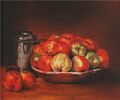 STILL LIFE , BOWL OF FRUIT by John Ginn at Ross's Online Art Auctions