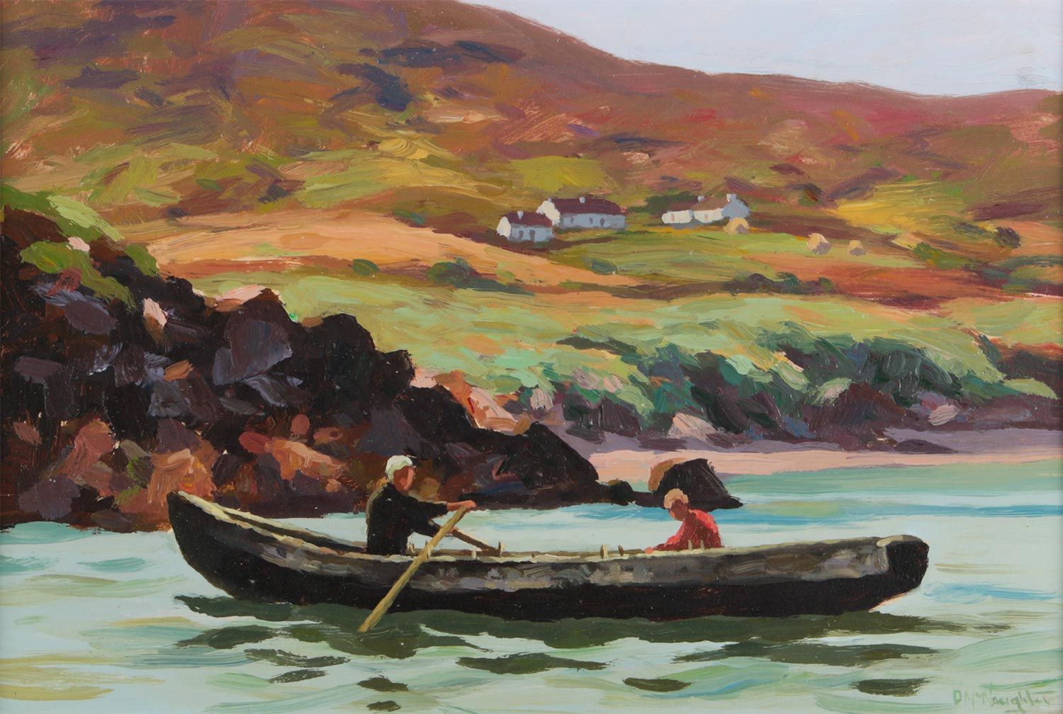OUT FISHING, ANTRIM COAST by Donal McNaughton at Ross's Online Art Auctions