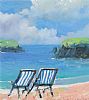 DECK CHAIRS ON SILVERSTRAND BEACH, DONEGAL by Sean Lorinyenko at Ross's Online Art Auctions