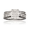 18CT WHITE GOLD DIAMOND ENGAGEMENT RING & WEDDING BAND at Ross's Online Art Auctions