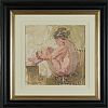 SEATED NUDE STUDY by Colin Davidson RUA at Ross's Online Art Auctions