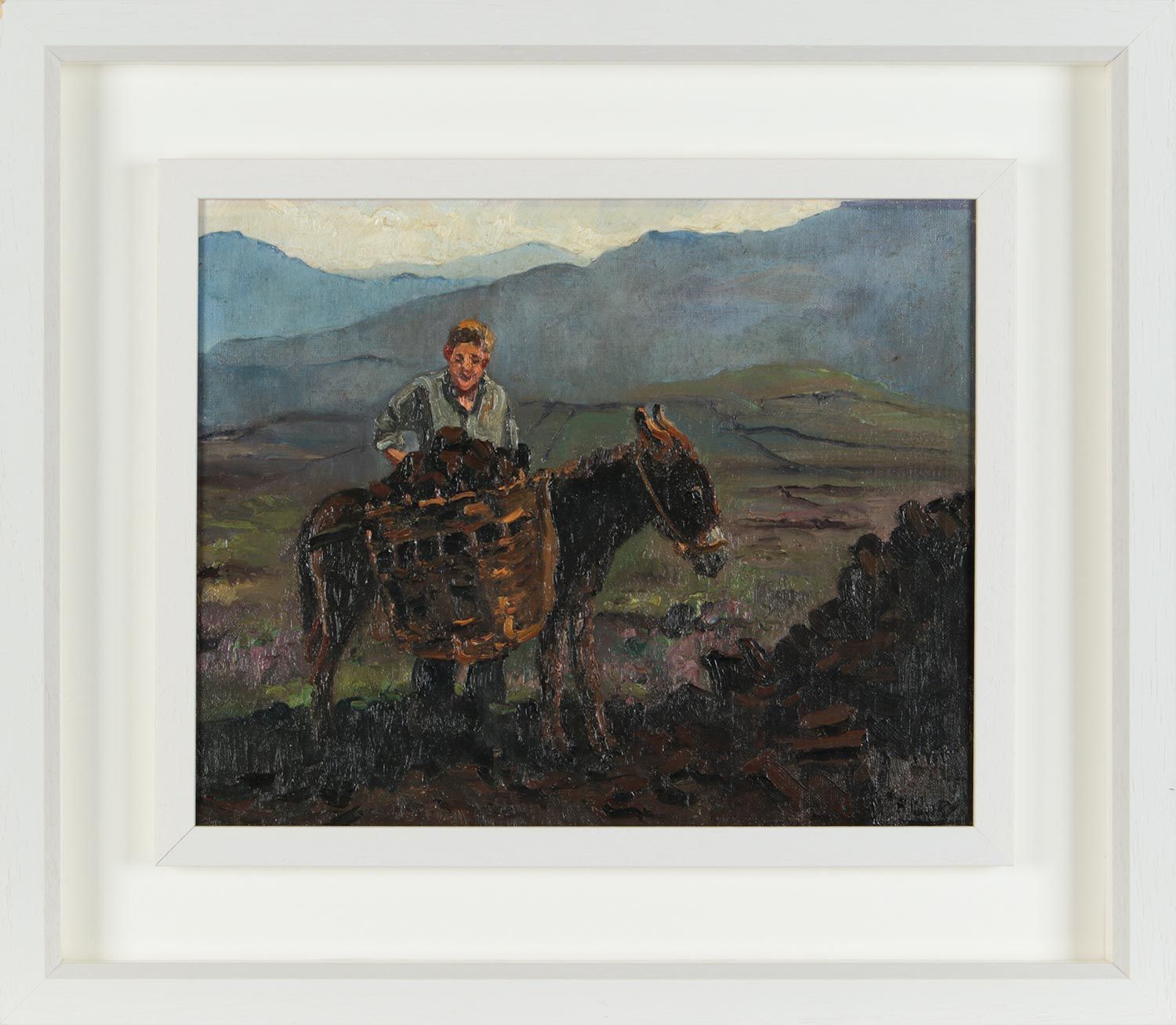 LOADING THE TURF, DONEGAL by Anne Primrose  Jury HRUA at Ross's Online Art Auctions