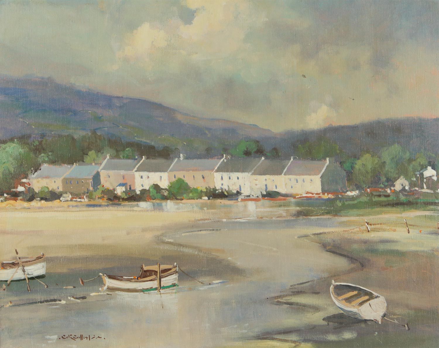 BOATS AT REDBAY, COUNTY ANTRIM by George K. Gillespie at Ross's Online Art Auctions