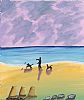 BEACH FUN WITH THE DOGS by John Ormsby at Ross's Online Art Auctions